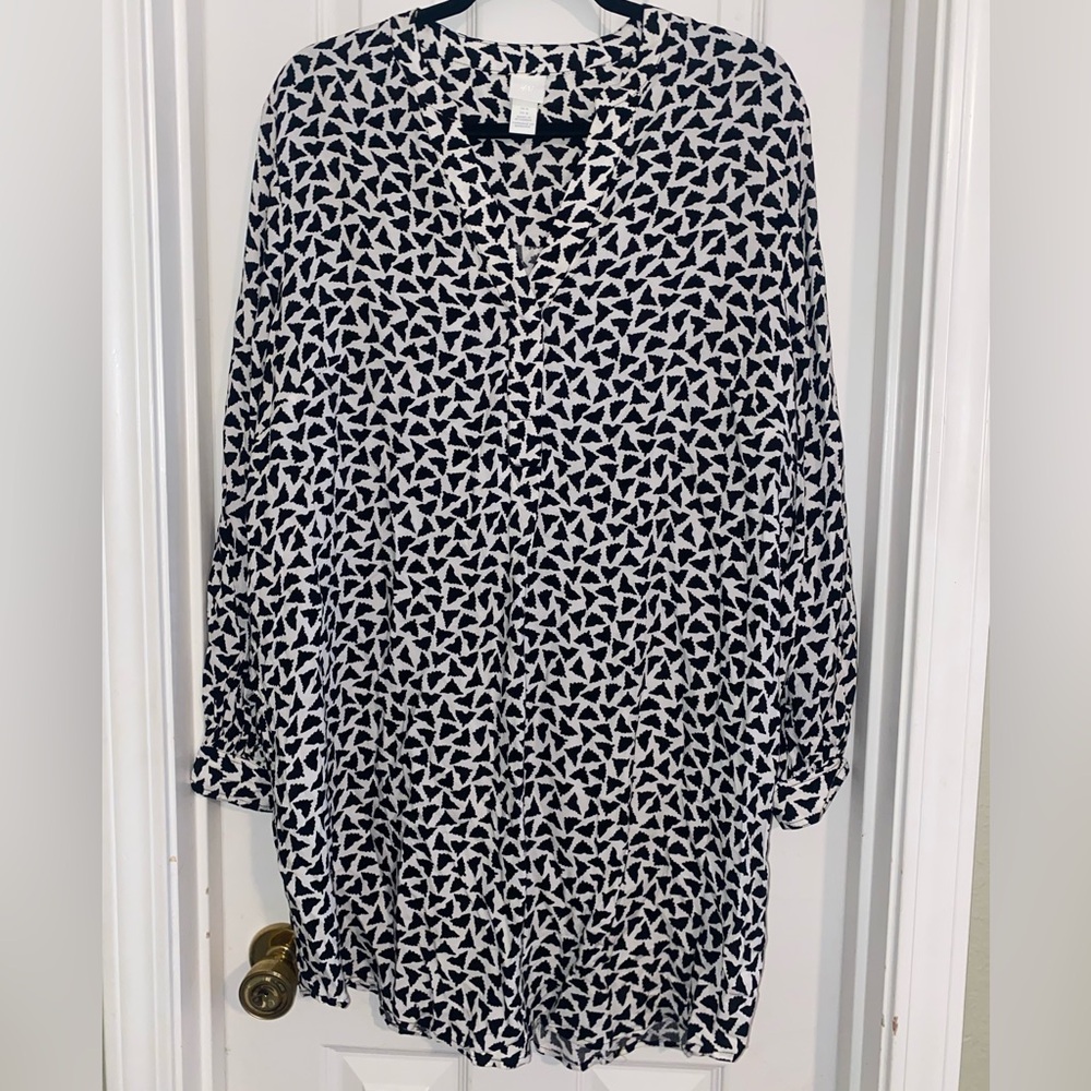 H&M‎ Monochrome Abstract Shirt Dress